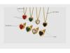French Niche Multi-Color Zircon Love Pendant Necklace & Earrings Set