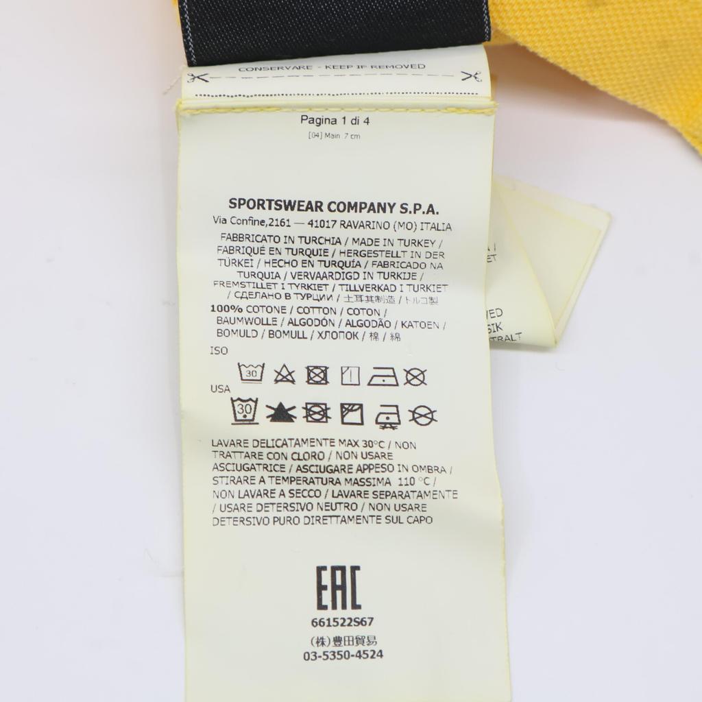 STONE ISLAND 661522S67 Yellow Square Embroidered Polo Shirt Tops M yellowUsed