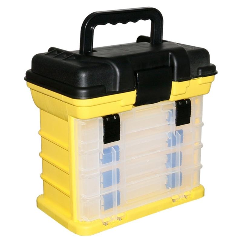 Tackle Tool Organizers Case for Fishing Accessory, Fishing Tackle Storage Box with Handle, 4 Layer Fishing Tackle Box