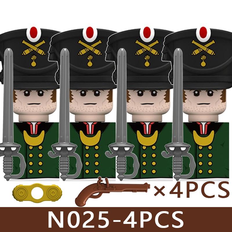 4pcs Medieval Castle Knight Building Blocks MIlitary Napoleon Soldier Figures War Army Legion Accessories Imperial Navy Bricks Toys