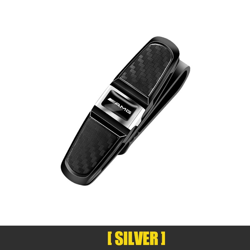

GLC GLB 1Pcs Car Sun Visor Glasses Clip Ticket Card Storage Clamp For Mercedes Benz AMG GLE GLS CLS GLC CLA GLA GLK ML C197 R23 срібний