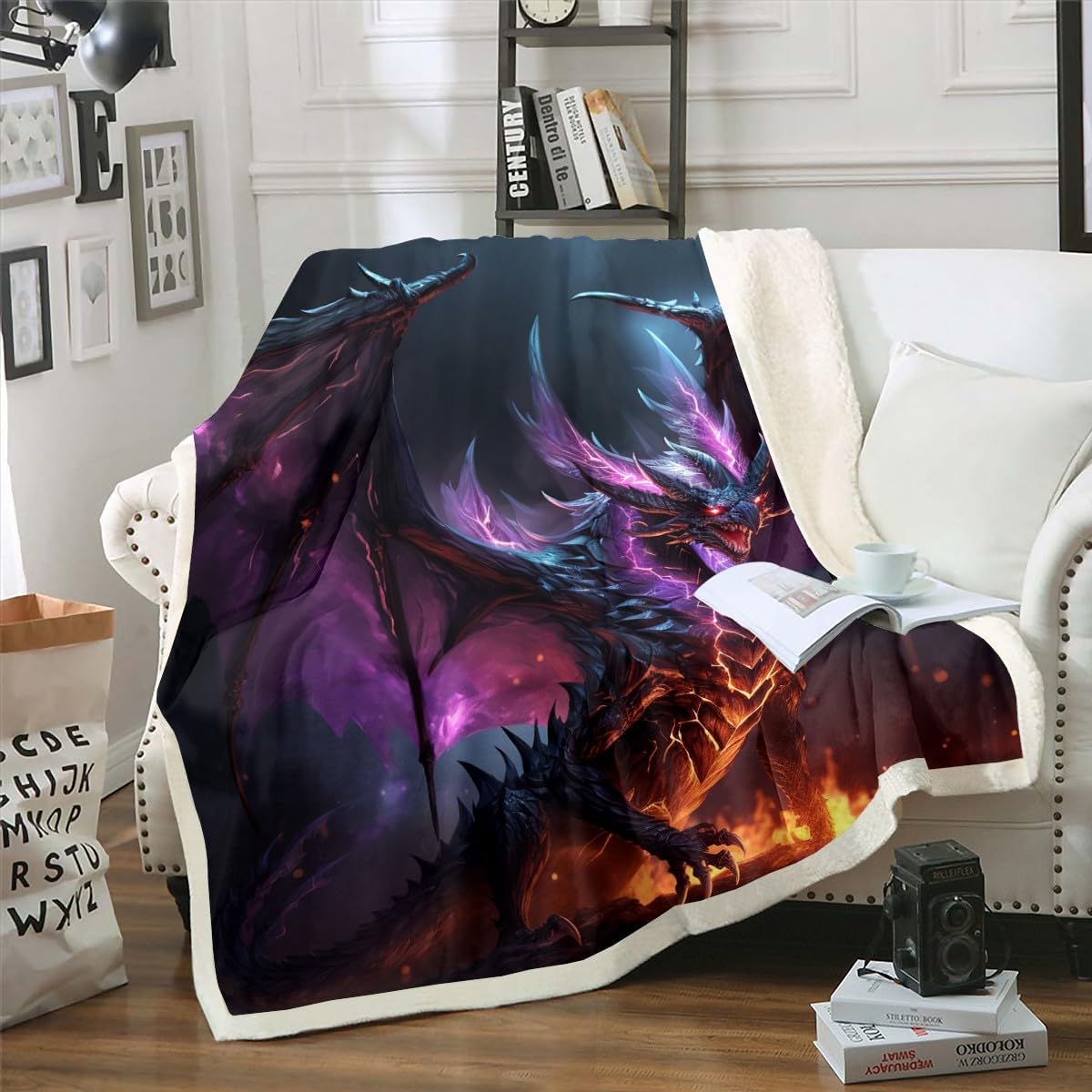 

Colorful Dinosaur Blanket Soft Fleece Throw Kids Room Decor Baby Gift Cartoon Animal Design Home Decoration 75x90cm