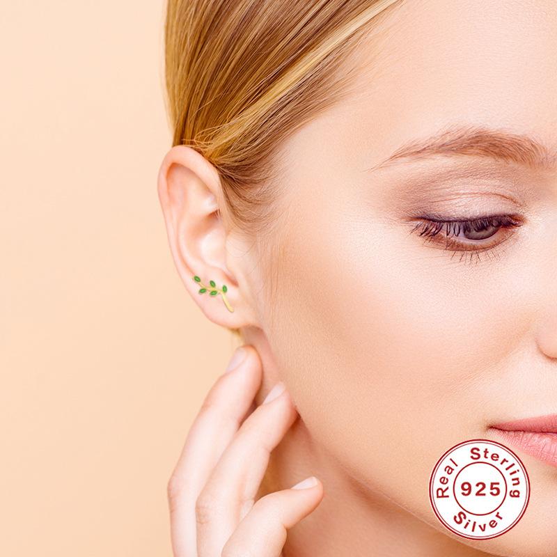 S925 Sterling Silver Personalized Simple Branch Earrings, Fashion Trend Earclips Creative Wind Earrings Earrings