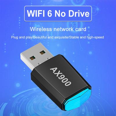 AX900 WiFi6 Smart Network Card Dual-Band Driver-Free Wireless Network Card 2.4G&5GHz Wifi Receiver for Laptop Windows 7 10 11