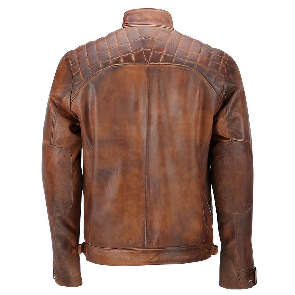 NOORA Men's Brown Leather Jacket ST062