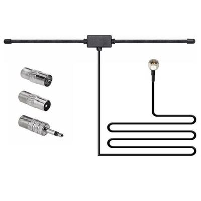 Portable 75Ohm Radio Antenna Universal Stereo FM Antenna Plug Play Aerial Connector Home Theater