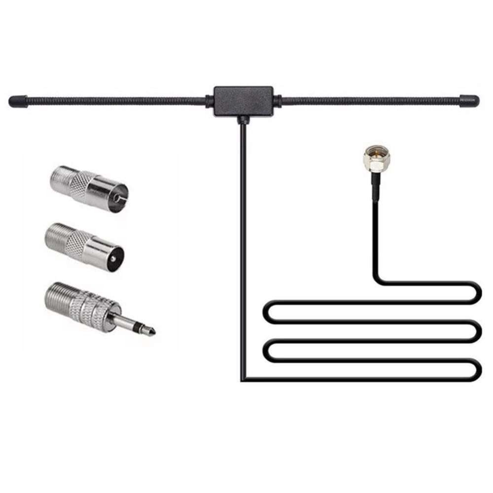 Portable 75Ohm Radio Antenna Universal Stereo FM Antenna Plug Play Aerial Connector Home Theater