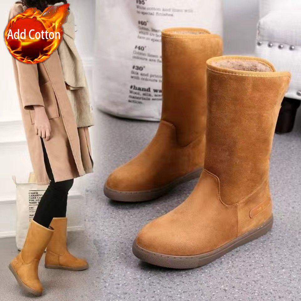 

Зимние женские туфли с круглым носком, полувысокие, на мягкой подошве, дизайнерские, роскошные, из овчины, новинка 2025 года, плюшевые, теплые, горячая распродажа, рабочие, зимние ботинки для женщин 41