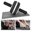 Abdominal Wheel Roller Trainer Fitness Equipment Gym Home Exercise Tool with Training Pad(black&white )