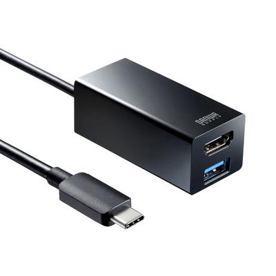 SANWA SUPPLY HDMI-Adapter mit USB-Hub USB-3TCH35BK Typ-C