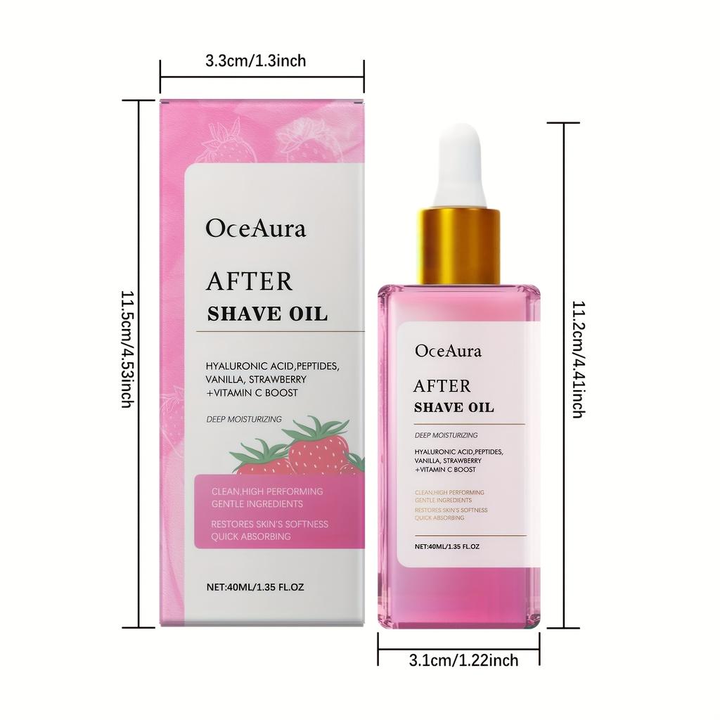 Strawberry Vanilla After Shave Oil Firming Soothing Moisturizing Softening Nourishing Smoothing Hair Removal Care Essential Oil