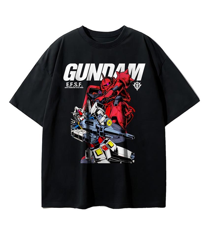 GUNDAM classic cartoon print T-shirt from 2026, fashionable breathable men's and women's t-shirt, men's tops.