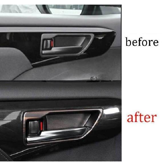 Fit For Toyota Highlander 2020-2022 Wood Grain Inner Door Bowl Sticker Trim 4pc