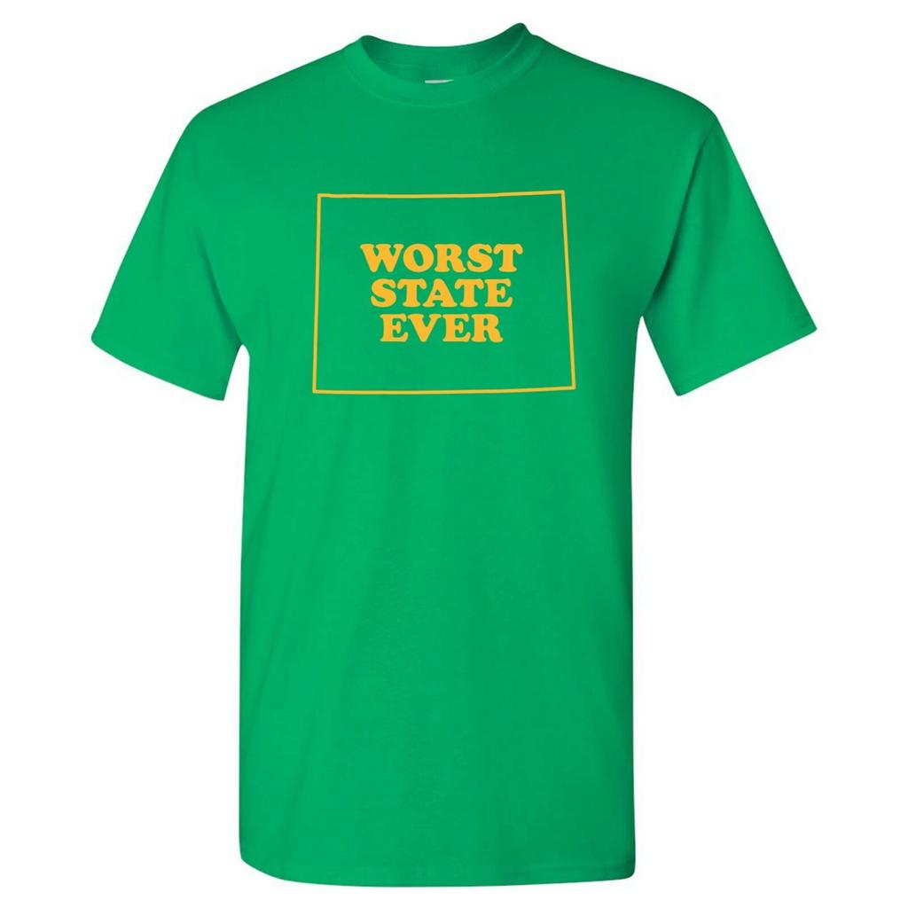Wyoming Worst State Ever Basic Cotton T-Shirt - Irish Green