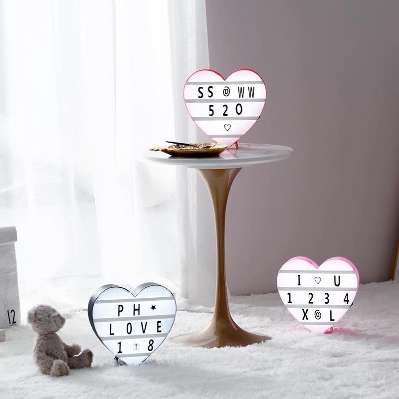 22*22CM USB LED Liebe Herz Nachtlicht Box DIY Buchstaben Symbol Karten Dekoration Lampe Nachricht Bord Leuchtkasten batteriebetriebene Geschenk