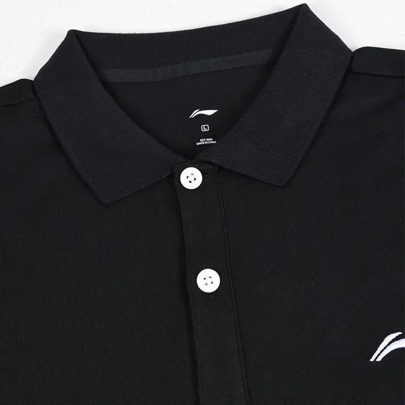 Li Ning Logo Print Solid Color Short Sleeve Polo Shirt Simple Versatile Comfortable Shorts Casual Sports Set Unisex Sports Set APLV723-1+AKSV843-1