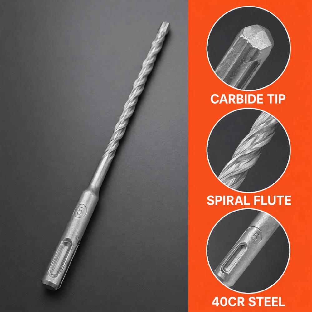 5pcs 2 Flute Impact Drill Bit Self Centering Carbide Tip Drill Bit For Concrete