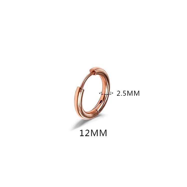 LATS 2024 New Simple Stainless Steel Small Hoop Earrings for Women Men 8mm To 20mm Round Cartilage Ear Piercing Fashion Zircon