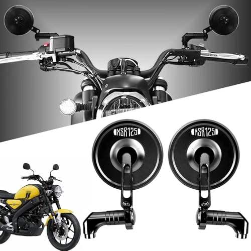 

XINMOZR FOR XSR125 XSR-125 Adjustable Mirror Motorcycle Retro Rearview Mirror Aluminum Alloy Motorcycle Repair Accessories (Black, Logo) with logo чёрный