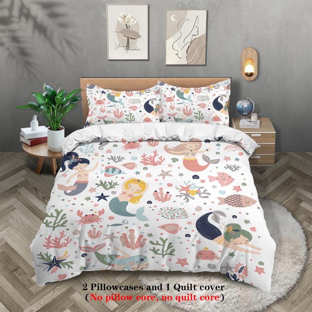 Bed Three-Piece Set Children'S Quilt Cover Pillowcase Boys And Girls 3D Printed Bedding