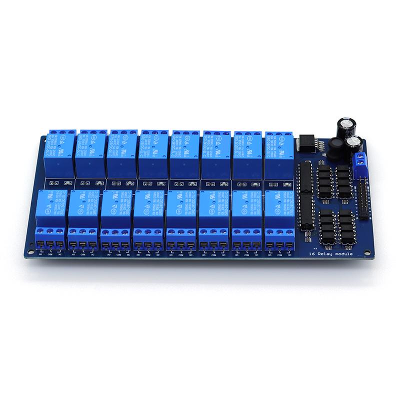 16 Channel Relay Shield Module DC 5V 12V 24V with Optocoupler LM2576 Microcontrollers Interface Power Relay For Arduino DIY Kit