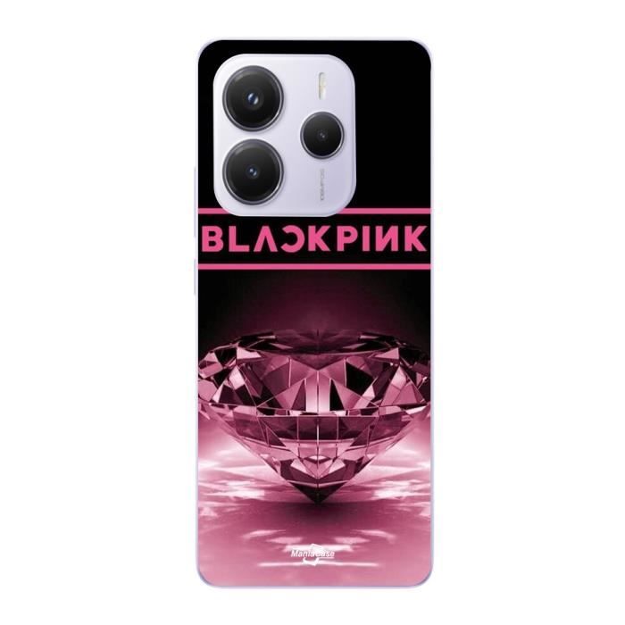 Coque Xiaomi Redmi Note 14 5G blackpink diamond noir et rose Maniacase