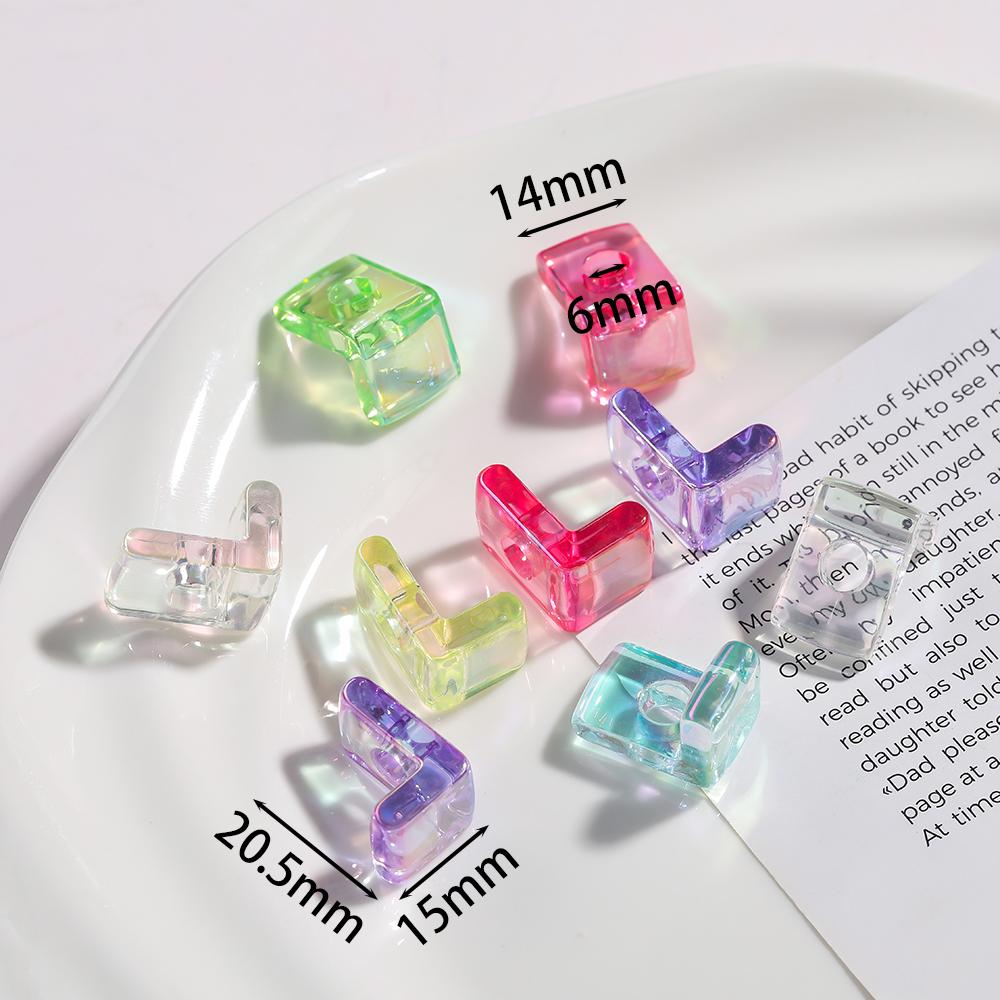 5pcs Transparent Acrylic Letter Beads Random Mixed A-Z Alphabet Spacer Beads for DIY Bracelet Necklace Jewelry Making Findings