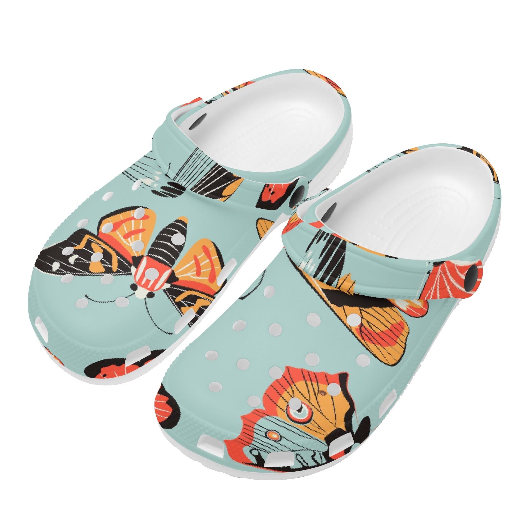 Cartoon Print EVA Casual Clogs Women Men Lightweight Breathable Slip On Shoes Soft Sole Summer Sandals Indoor Outdoor Wear 36 белый