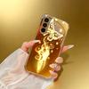 Golden butterfly plated glass phone case suitable for Samsung Galaxy S26 S25 S24 S23 S22 S20 FE/Ultra/Plus anti drop back cover