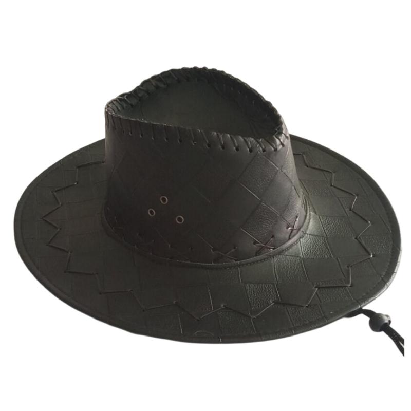 

Checkered Fedoras Cowboy Hat for Travel Wide Brimmed Hat Western Cowboy Hat for Boy Man Adults Panama Hat 1 чорний
