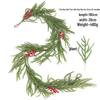 Artificial Norfolk Pine Wreath with Red Berries & Rattan Vines for Cross-Border Christmas Decoration