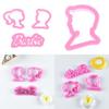 Createklat Moule à Biscuits Princesse Barbie Forme Irrégulière Ensemble d'Outils de Pâtisserie en Plastique Pour Décoration de Gâteau DIY