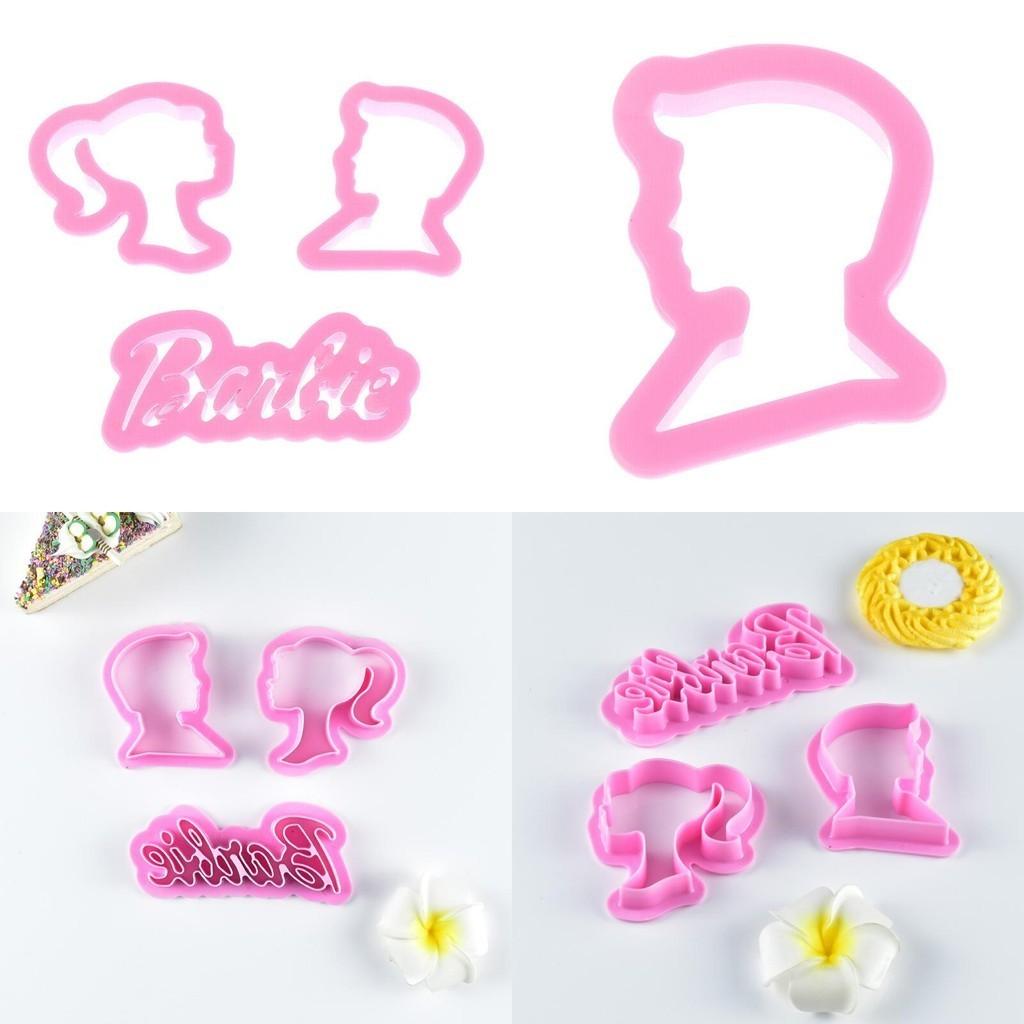 Createklat Moule à Biscuits Princesse Barbie Forme Irrégulière Ensemble d'Outils de Pâtisserie en Plastique Pour Décoration de Gâteau DIY