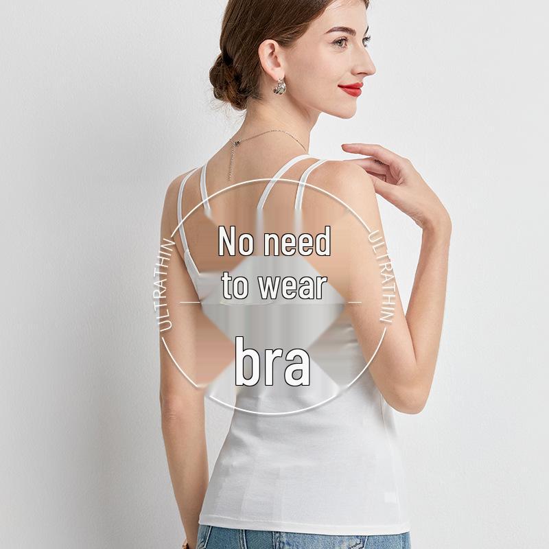 Summer Style Backless Camisole with Beautiful Back and Latex Chest Pad - Women's Breathable No Bra Tank Top
