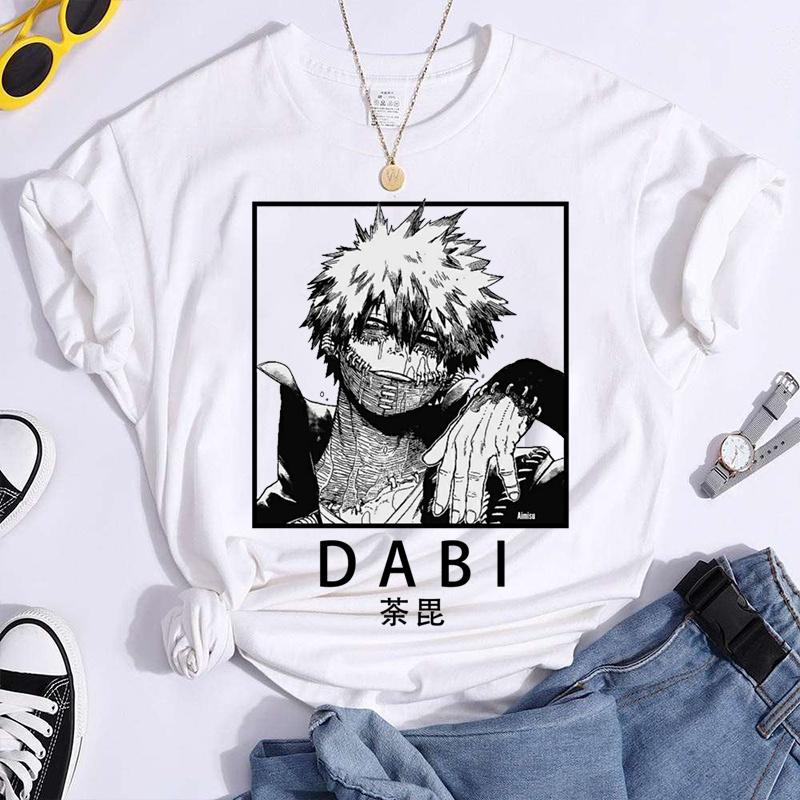 Anime T-shirt Cool Dabi Print T Shirt Fashion Personality Tee Summer Casual Round Neck Short Sleeve Shirt