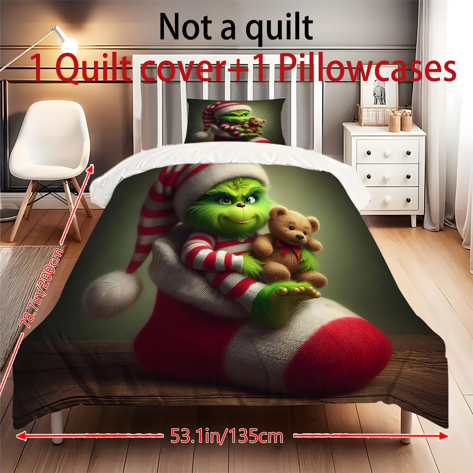 

Пододеяльник с принтом рождественских украшений. Супермягкая матовая микрофибра для двуспальной кровати. Удобный комплект с застежкой-молнией и 2 наволочками. One Size