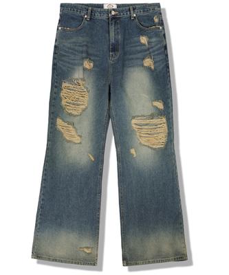 GUBIN Retro Damaged Wide Denim Pants