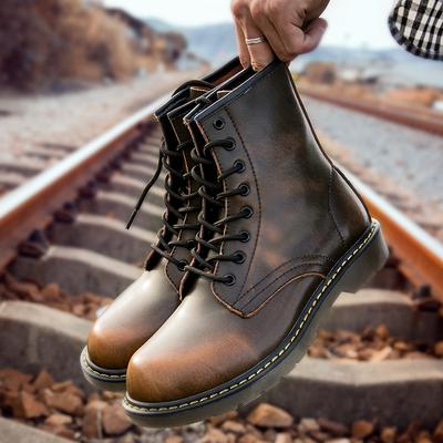 Mode Herrenstiefel Britischer Stil High Top Casual Sneaker Herren Luxus Designer Arbeitsschuhe Outdoor Rutschfest Motorradstiefel Mal