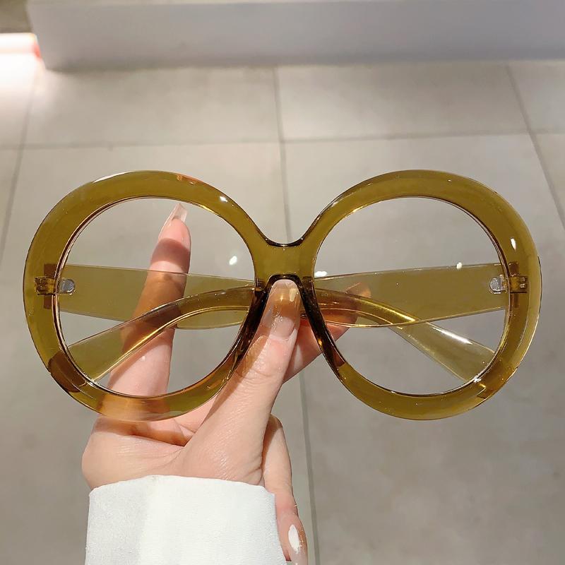 Oversized Round Eyeglasses Frame New Fashion Vintage Candy Color Spectacles Trendy Brand Non-prescription Eyewear