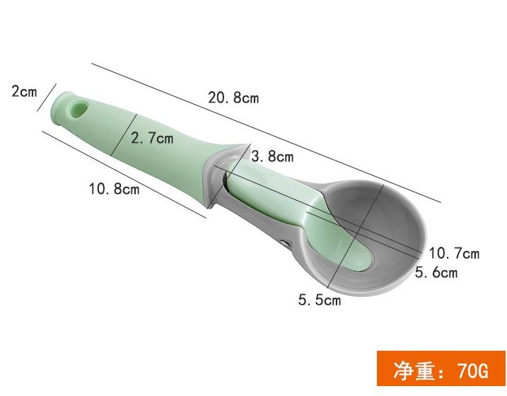 Non-Stick Ice Cream Scoop Fruits Digger Ice Ball Maker Frozen Yogurt Cookie Watermelon Spoon Spoons with Hung Hole Kitchen Tool