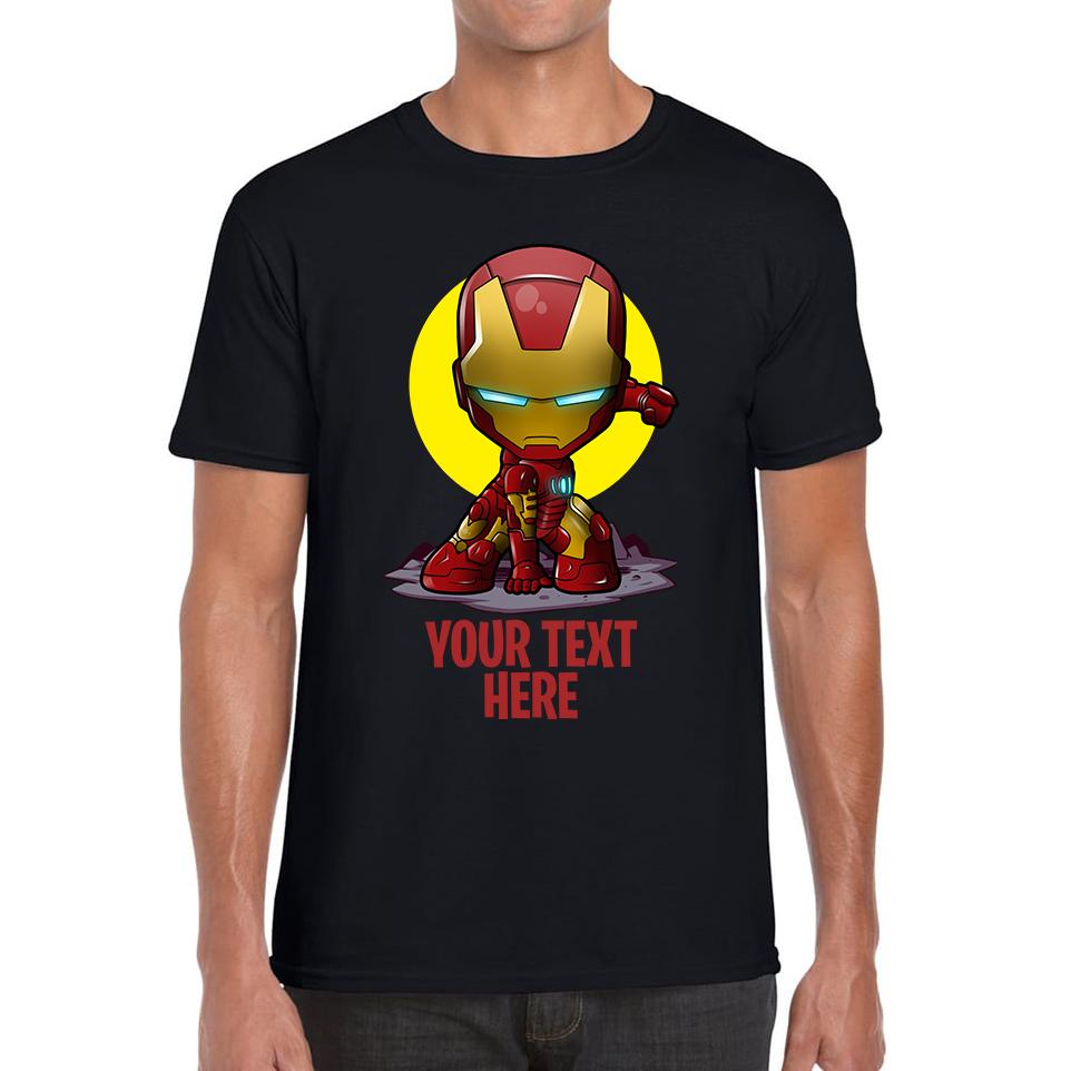 Personalised Iron Man Unisex Mens T Shirt Womens Tops Tees 3XL
