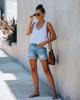 Women's Versatile Ripped Summer Shorts - Washed Straight-Leg Jeans