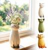 Skurrile Katzenvase Handgefertigte Harz-Katzen-Blumenvase Lustiger Kätzchen-Pflanzer für Schreibtischregal Boho-Wohnkultur Geschenk für Katzenliebhaber
