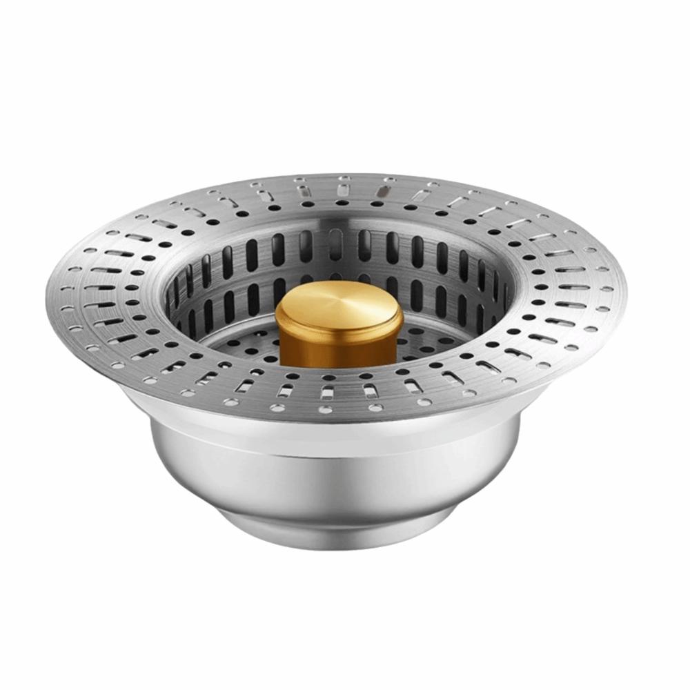 Stainless Steel Kitchen Sink Drain Strainer with Basket Filter Jump Up Pop Up Sink Stopper Anti Clog Sink Filter Kitchen