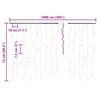 LED Icicle Light Curtain 10 m 400 LEDs Warm White 8 Functions