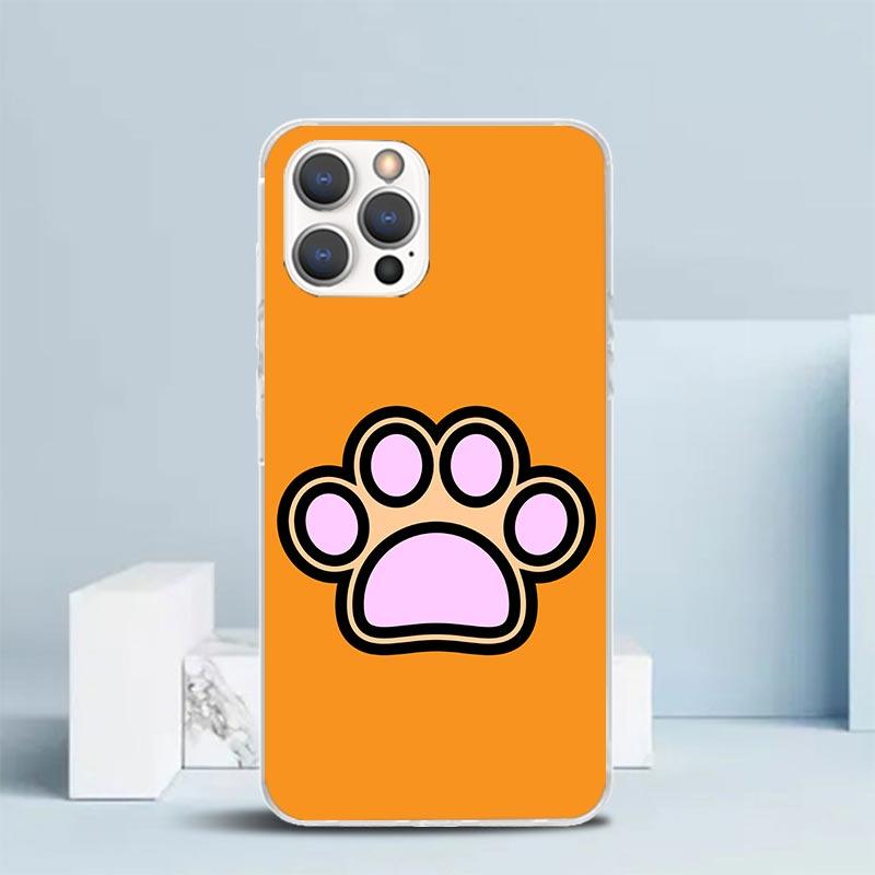Dog Footprint Paw Cute Phone Case For IPhone 16 17 Air 16E 15 14 Plus 13 Mini 12 11 Pro Max 7 8 + SE 2020 Soft TPU Back Cover 16