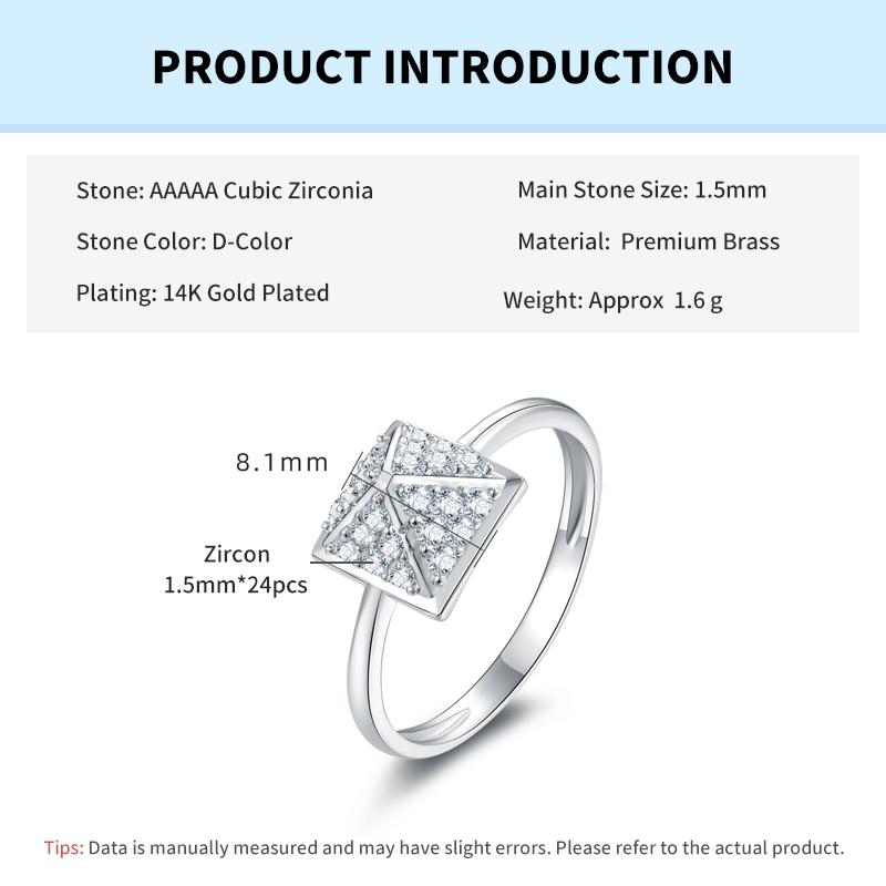 

Rrjzz Punk Fantastic Pyramid Ring for Women Round Cut Cubic Zirconia 14k Gold Plated Ring Birthday Anniversary Jewelry Ring Gift 5