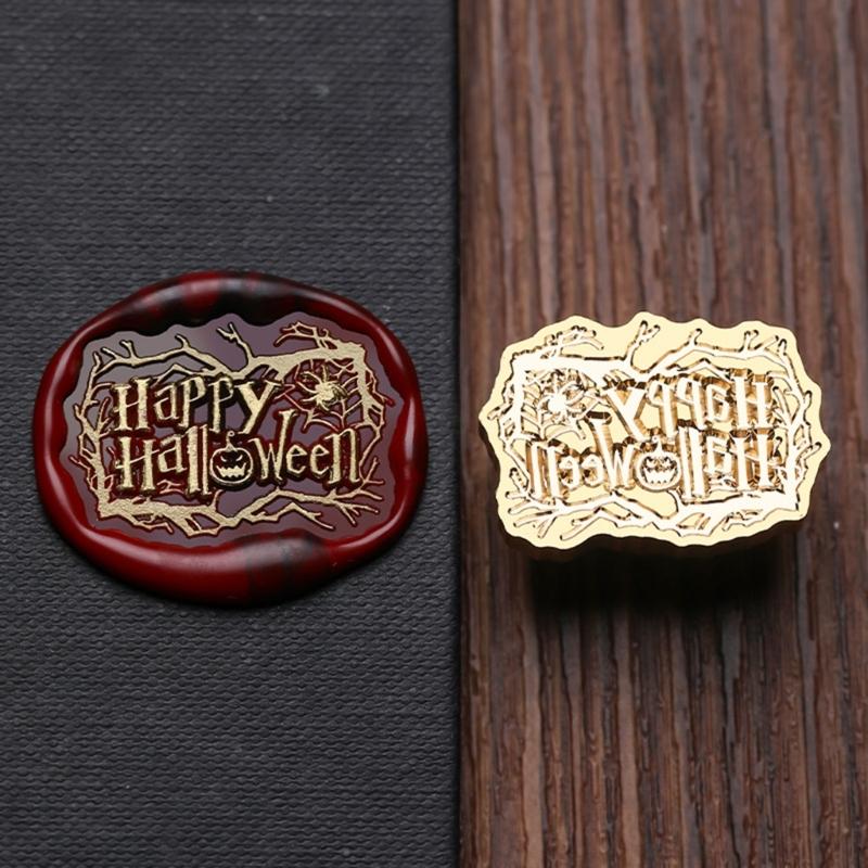 Pumpkins Sealing Wax Stamp Halloween Series Wax Seal Stamp Brass Head Seal Stamp for Scrapbooking Invitations Decoration