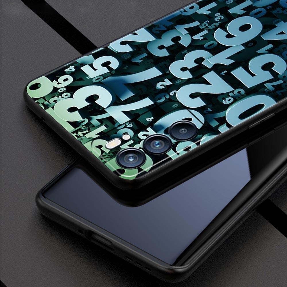 Number Pattern Phone Case For Oppo A17 A31 A54 A57 A78 A79 A98 Find X5 X6 Reno 6 7 8 10 11 12 13 F Pro 5G Soft TPU Cover Fundas