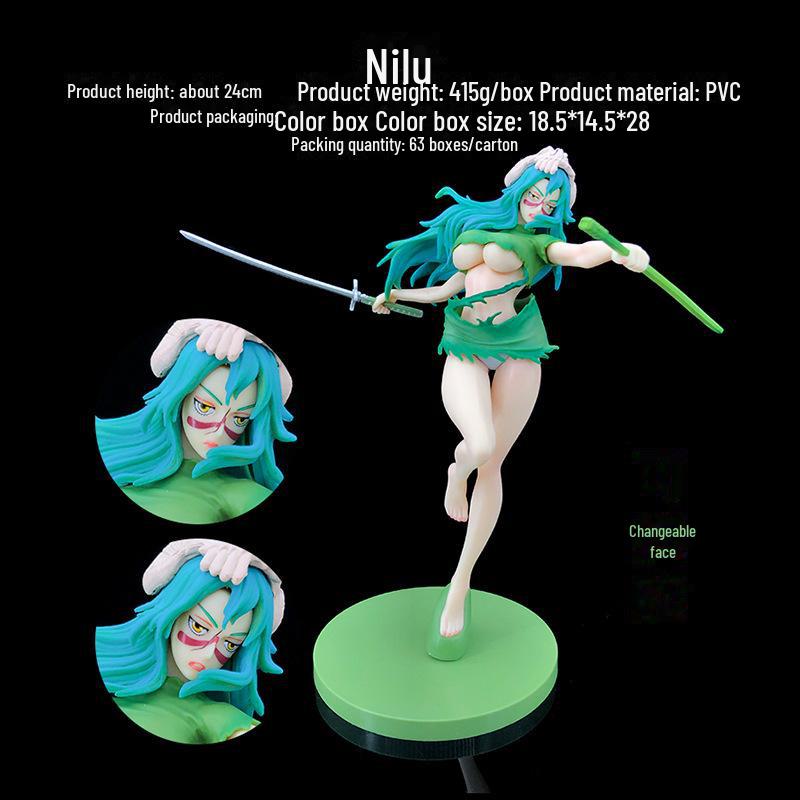 Nero Double-Headed Arrancar Model, Bleach Anime, Interchangeable 30th Blade Series Figure Ornaments.